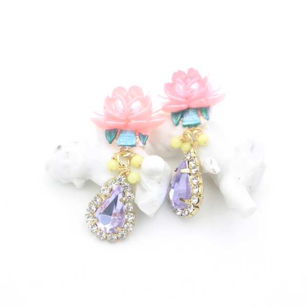 Pink And Golden Earrings 2024 | favors.com
